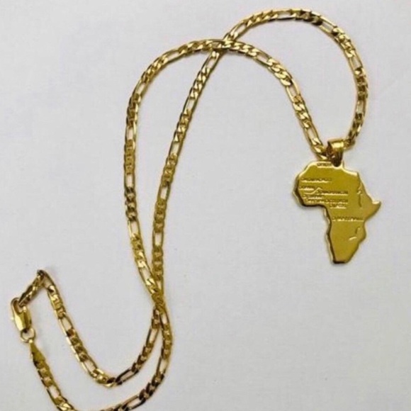 Gold Layered Ankh & African and Nefertiti Pendant Necklace Set - Picture 4 of 6